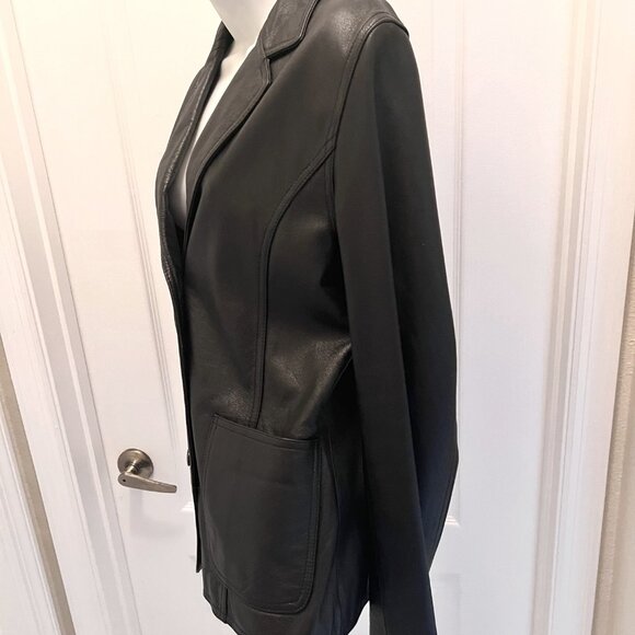Wilson's Leather Maxima Women's Vintage Black Jacket/Blazer-Size Med.-Casual - Picture 4 of 16